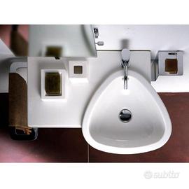 lavabo in ceramica cm 70 con porta asciugamani