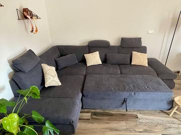 Divano letto angolare e contenitore