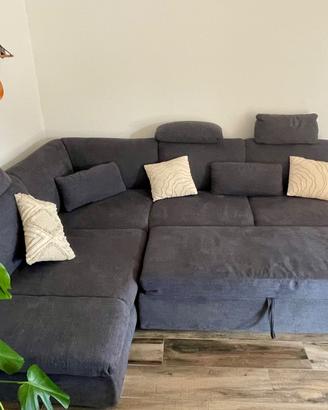 Divano letto angolare e contenitore
