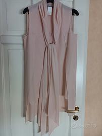 camicia lunga pura seta, elegante 