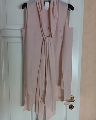 camicia lunga pura seta, elegante 