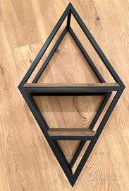 Mensola in legno e ferro nero