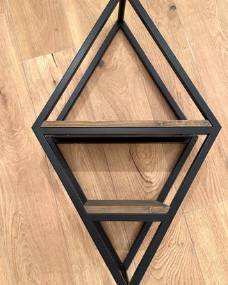 Mensola in legno e ferro nero
