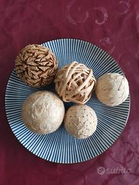 5 palle decorative design centrotavola naturali