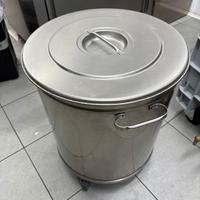 PATTUMIERA INOX CARRELLATA CON COPERCHIO