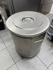 PATTUMIERA INOX CARRELLATA CON COPERCHIO