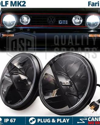 FARI LED Anteriori PER VOLKSWAGEN GOLF MK2 6500K