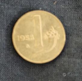 Moneta 1 lira italiana "cornucopia" 1953