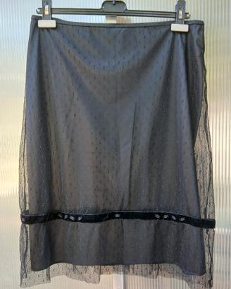 Gonna con pizzo nero Benetton