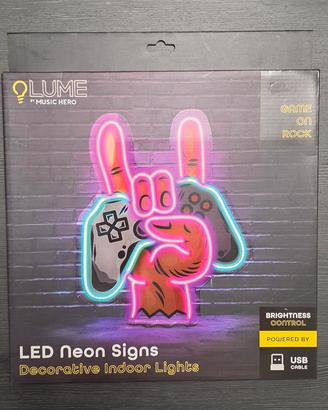 Insegna LED Neon "Game on Rock" – Lume by Music