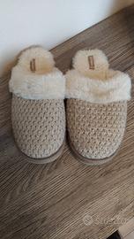 pantofole nuove senza cartellino, colore beige 