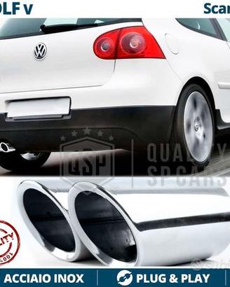 Coppia TERMINALI di Scarico per VW GOLF 5 CROMATI