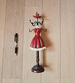 Porta collane da comodino in legno 35cm