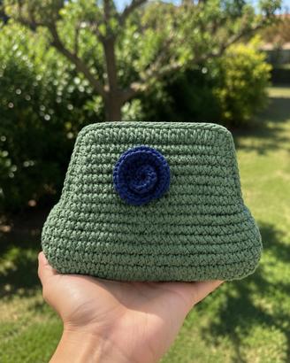 Borsa da Donna Clutch Fatta a Mano Verde Italy