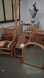 Set arredamento in vimini per esterni.