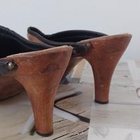 Zoccoli  vintage in  vero legno tacchi 40