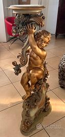Scultura con putto dorato - Arredo decorativo