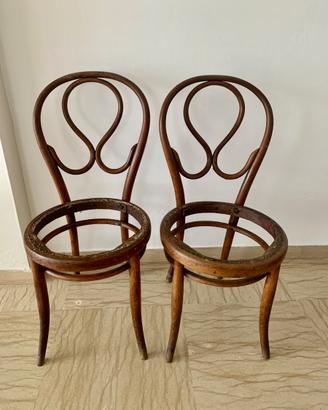 Sedie antiche in legno curvato (Bugholz) fine '800