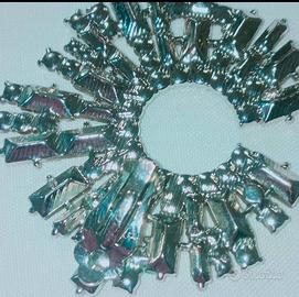 Orecchini vistosi  col.argento a forma di girasole