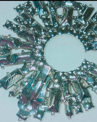 Orecchini vistosi  col.argento a forma di girasole