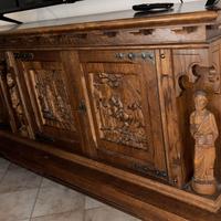 Madia in legno massello con intarsi