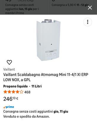 scaldino vailant a gas GPL nuovo