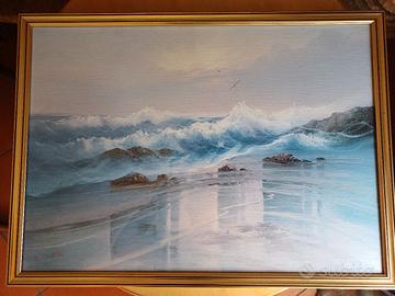 quadro, dipinto olio G Cousteau