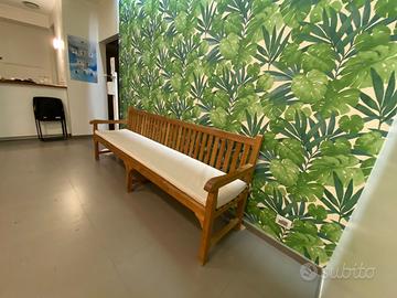 Panca legno esterno / interno cuscino beige