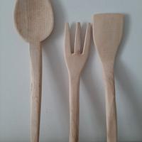 Set di posate di legno. Nuovo