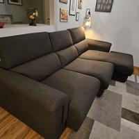 DIVANO 4 POSTI GRIGIO A PENISOLA POLTRONESOFA'