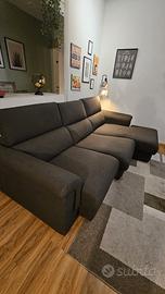 DIVANO 4 POSTI GRIGIO A PENISOLA POLTRONESOFA'