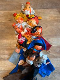 17 marionette in legno vintage