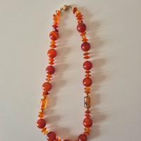 Collana girocollo in corniola e oro giallo 750