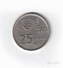 Moneta Spagna da 25 pesetas 1980 "Espana'82"
