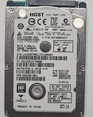 Hard disk 500Gb SATA 2,5"