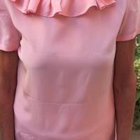 MOSCHINO blusa seta rosa con rouches taglia 40