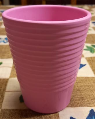 Portavaso in Ceramica Rosa Rigato (Cache-pot)