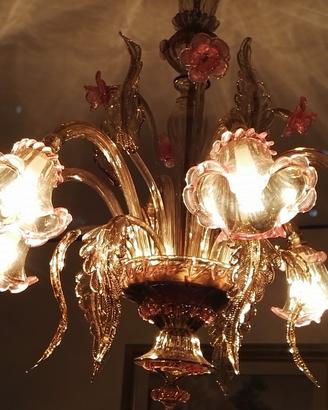 Lampadario in vetro di Murano