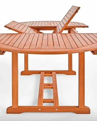 Tavolo in Legno da Giardino Ovale Acacia