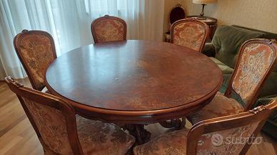 Tavolo rotondo con 6 sedie