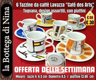 6 Tazzine da caffè Lavazza "Café des Arts"
