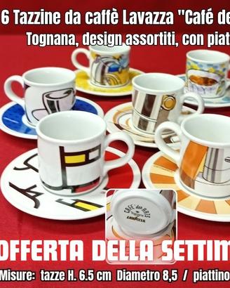 6 Tazzine da caffè Lavazza "Café des Arts"