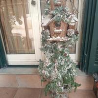 casa per uccelli a 2 piani natalizia