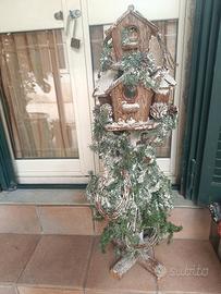 casa per uccelli a 2 piani natalizia