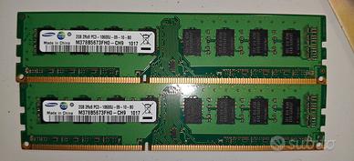 4Gb RAM DDR3 Samsung 2x  da 2 Gb