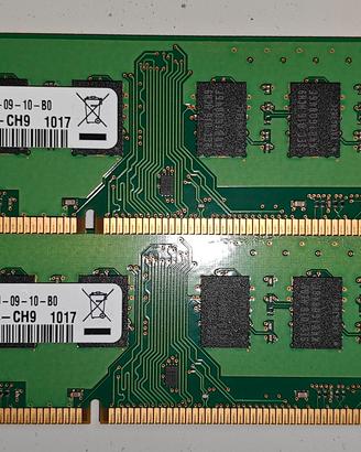 4Gb RAM DDR3 Samsung 2x  da 2 Gb