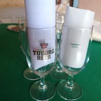 6 bicchieri birra Tuborg Beer originali dal 200 cl