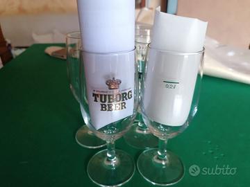 6 bicchieri birra Tuborg Beer originali dal 200 cl