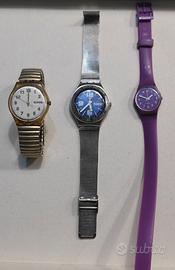 Lotto di tre orologi Swatch.