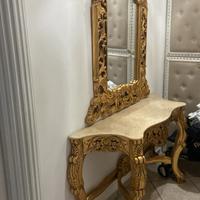 Tavolino in marmo con specchio